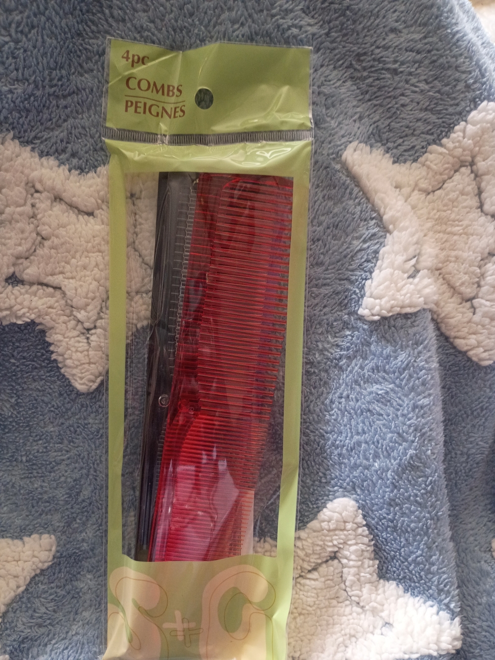 Unbranded Red & Black 4-Piece Hair Comb Set